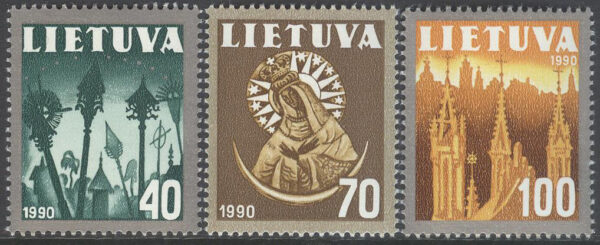 Litauen - M  474-476 Nationella Symboler, serie 3 kpl **