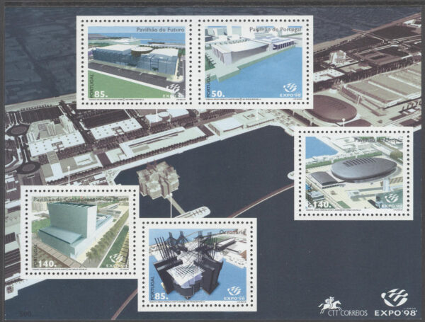 Portugal - M BL 138 Världsutställningen EXPO 98 - Byggnader, Block **