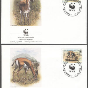 Somalia – FDC 1992-04-22 – Däggdjur – Gazeller – WWF, 4 kpl