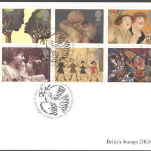 England – FDC 1995-03-21 – Hälsningsfrimärken – Konst, 10-Block kpl