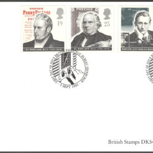 England – FDC 1995-09-05 – Rowland Hill 200 år – Telegrafi 100 år – G Marconi, 4 kpl