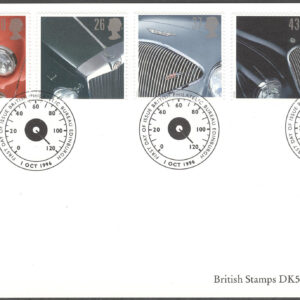 England – FDC 1996-10-01 – Brittiska Bilar bla Jaguar XK 120, serie 5 kpl