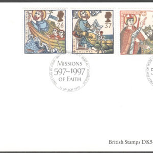 England – FDC 1997-03-11 – Missionärer från England, serie 4 kpl