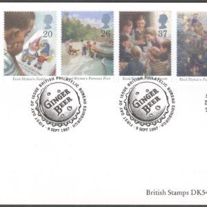 England – FDC 1997-09-09 – Enid Blyton 100 år – Författarinna, serie 5 kpl