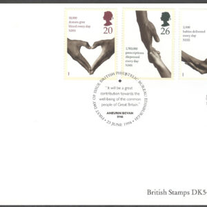 England – FDC 1998-06-23 – Sjukvård, serie 4 kpl