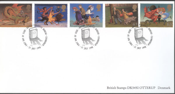 England - FDC 1998-07-21 - Fantastisk barn- och ungdomslitteratur, 5 kpl
