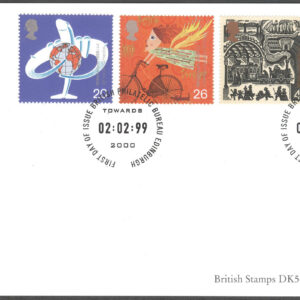 England – FDC 1999-02-02 – Nytt Årtusende II bla Flyg, serie 4 kpl