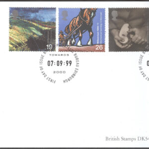 England – FDC 1999-09-07 – Nytt Årtusende IX Jorbruk – Hästar, serie 4 kpl