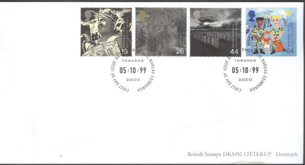 England - FDC 1999-10-05 - Nytt Årtusende X Militära Händelser, serie 4 kpl