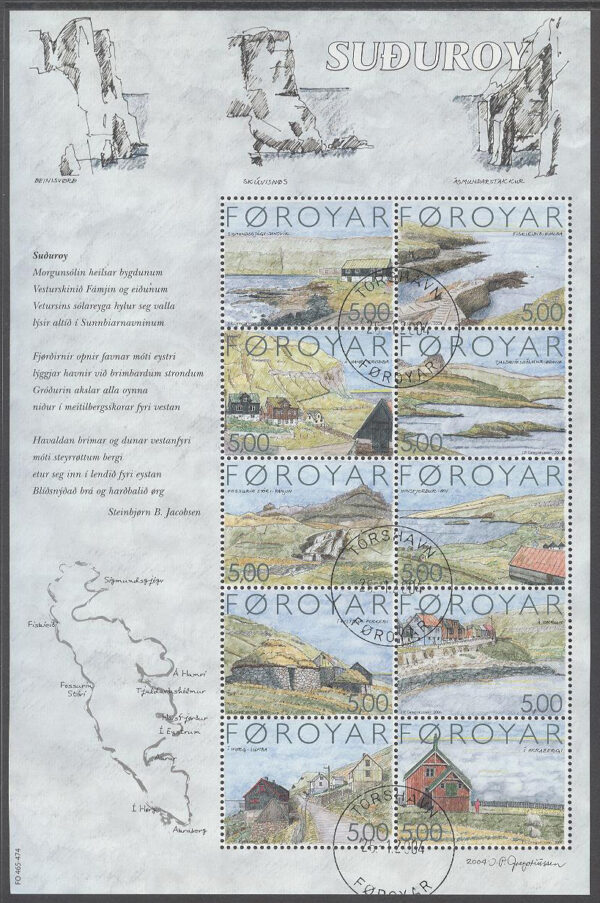 Färöarna - F  513-522 (BL 24) Vágar, 10 kpl i block stpl