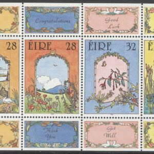 Irland – M  788-790 A, 791 D HBL Hälsningsfrimärken, 4-Block kpl **