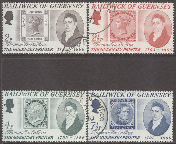 Guernsey - M   54-57 T De la Rue - Frimärkstryckare, 4 kpl