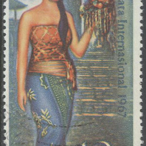 Indonesien – M  584 A Internationella Turiståret 1967 – Dräkt, märke kpl