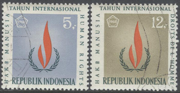 Indonesien - M  596-597 Mäskliga Rättigheter 20 år - FN, serie 2 kpl