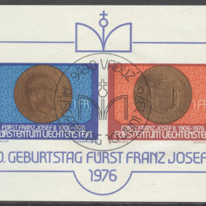 Liechtenstein – M BL  10 Fürst Franz Josef II 70 år, Block