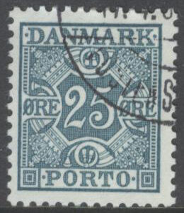 Danmark – F L  35 Lösenmärke – Rutad bakgrund, märke