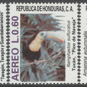 Honduras – M 1049-1051 Fåglar bla Turkosbrynad motmot, serie 3 kpl **