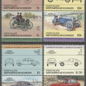 Union Island Grenadines of St. Vincent – M  102-109 Bilar bla Duryea, serie 8 kpl **