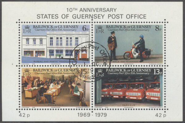 Guernsey - M BL   2 Posten på Guernsey 10 år bla Bilar, Block