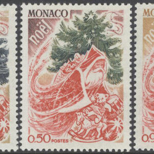Monaco – M 1022-1024 Jul 1972 – Tomte – Julgran – Leksaker, 3 kpl **