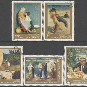 Ungern – M 2370-2374 A Konst i Nationalgallerian III, 5 olika stpl