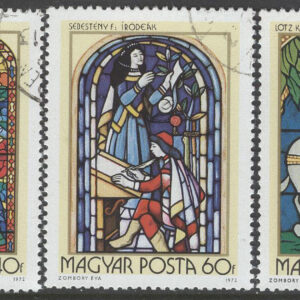 Ungern – M 2817-2819 A Konst – Fönsterkonst av bla B. Székely, serie 3 olika