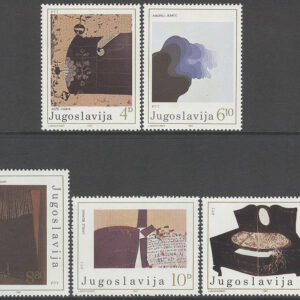 Jugoslavien – M 1957-1961 Samtida konst av bla Janez Bernik, serie 5 kpl **