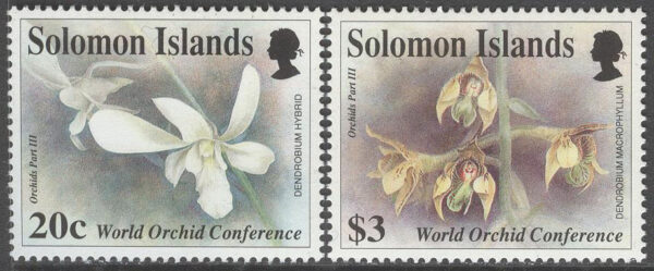 Solomon Islands - M  826-827 Blommor - Orkidékonferans, serie 2 kpl **