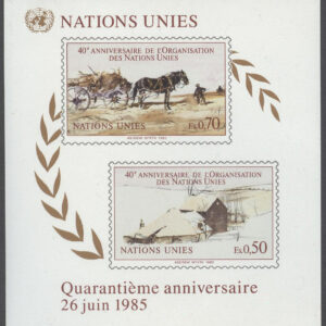 FN Geneve – M BL   3 FN 40 år – Hästar – Byggnader, Block **