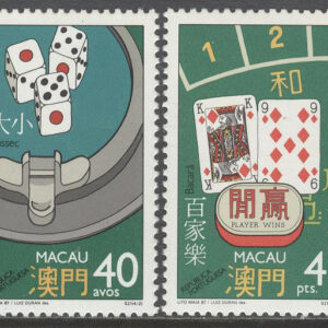 Macau – M  579-582 Turspel bla Baccarat & Roulette, serie 4 kpl **
