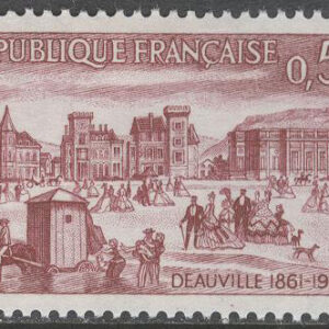 Frankrike – M 1348 Staden Deauville 100 år, märke kpl *