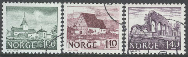 Norge - F  799-801 Bruksmärken: Byggnadsverk II, serie 3 kpl