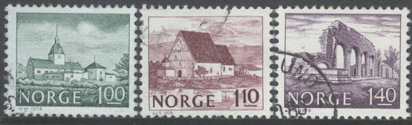 Norge - F  799-801 Bruksmärken: Byggnadsverk II, serie 3 kpl