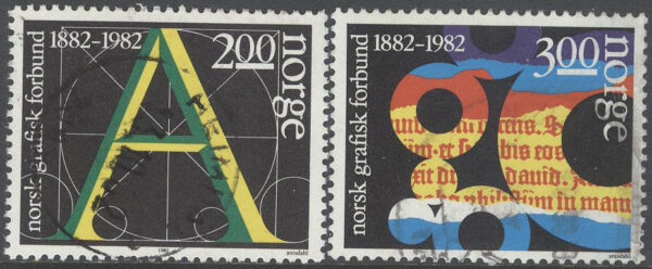 Norge - F  907-908 Grafiska förbundet 100 år, serie 2 kpl