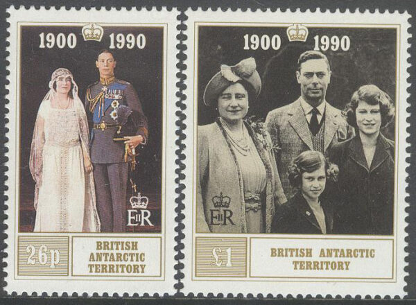 British Antarctic Ter. - M  171-172 Drottningmodern Elisabeth 90 år, 2 kpl **