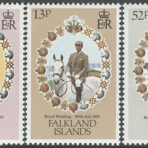 Falkland Islands – M  326-328 Bröllop Prins Charles och Lady Diana Spencer, 3 kpl **