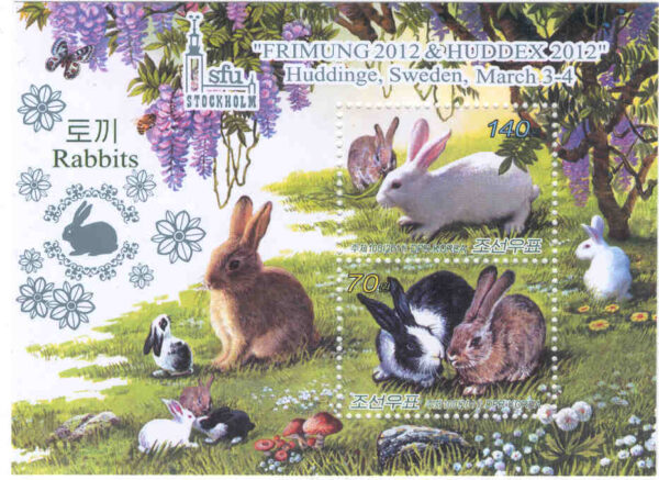 Nordkorea - M BL 794 I Kaniner, FRIMUNG 2012 & HUDDEX 2012, block kpl **