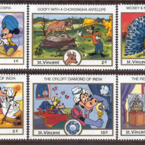 St. Vincent – M 1147-1152 Disney – Musse i Indien, 6 olika **