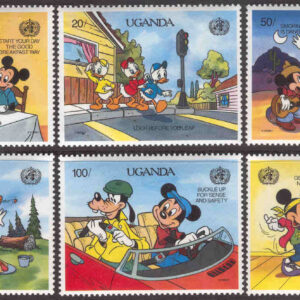 Uganda – M  823-828 Disneyfigurer i sundhetskampanj, 6 ol **