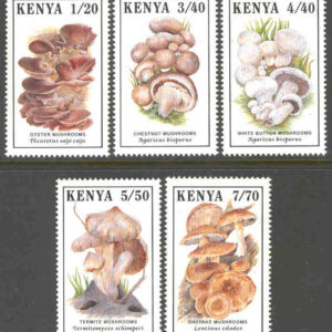 Kenya – M  486-490 Svampar, bl a shitake, 5 kpl**
