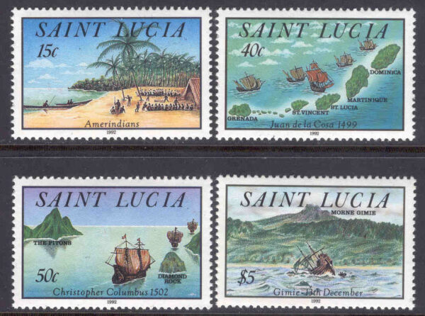 St. Lucia - M 1003-1006 Båtar, Mötet med Nya Världen, 4 kpl**