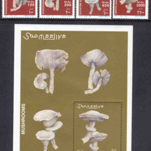 Somalia – M  962-965 + BL 94 Svampar, 4 kpl + block**