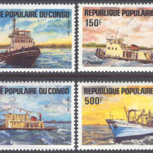 Kongo Brazzaville – M  967-970 Fartyg, bl.a. fraktfartyg, 4 kpl **