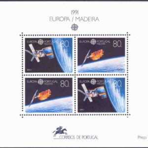 Madeira – M BL  12 Europa CEPT 1991 Europeisk rymdfart, block**
