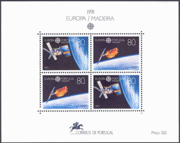 Madeira - M BL  12 Europa CEPT 1991 Europeisk rymdfart, block**