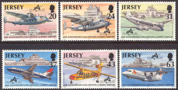 Jersey - M  777-782 Flygplatsen på Jersey 60 år, 6 kpl**