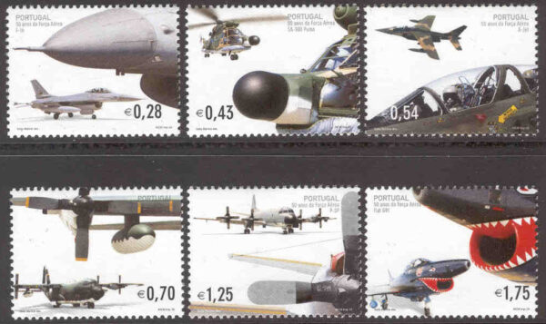 Portugal - M 2595-2600 Flygvapnet 50 år, 6 kpl**