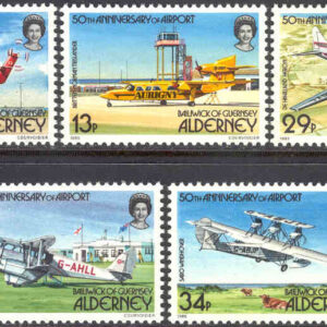 Alderney – M   18-22 Flygplatsen på Alderney 50 år, 5 kpl**