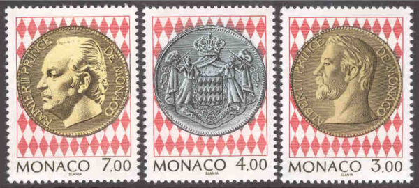 Monaco - M 2188-2190 Planeringen av frimärks- och Myntmuséet, 3 kpl**