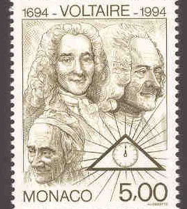 Monaco – M 2205 Vaotaires födelse 200 år, (fransk författare och filosof), 1 kpl**